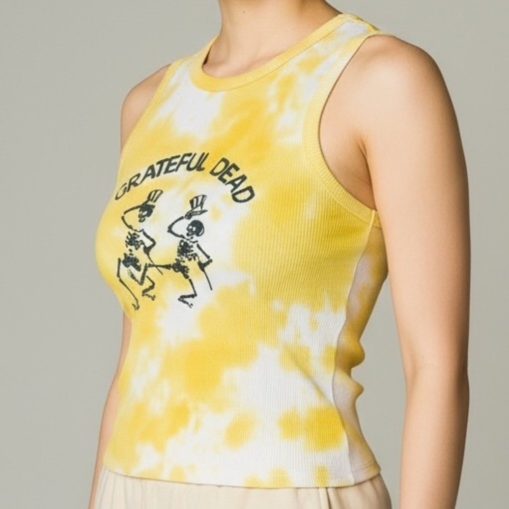 Grateful Dead Tie Dye Top Ribbed Tank‎ Dancing Skeletons Festival XXL